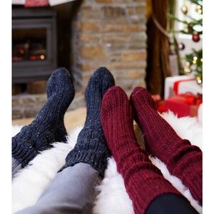 8 Pairs New 100% Wool Ireland Aran Socks Weavers LL Bean Nordic Rei Slouch Boot